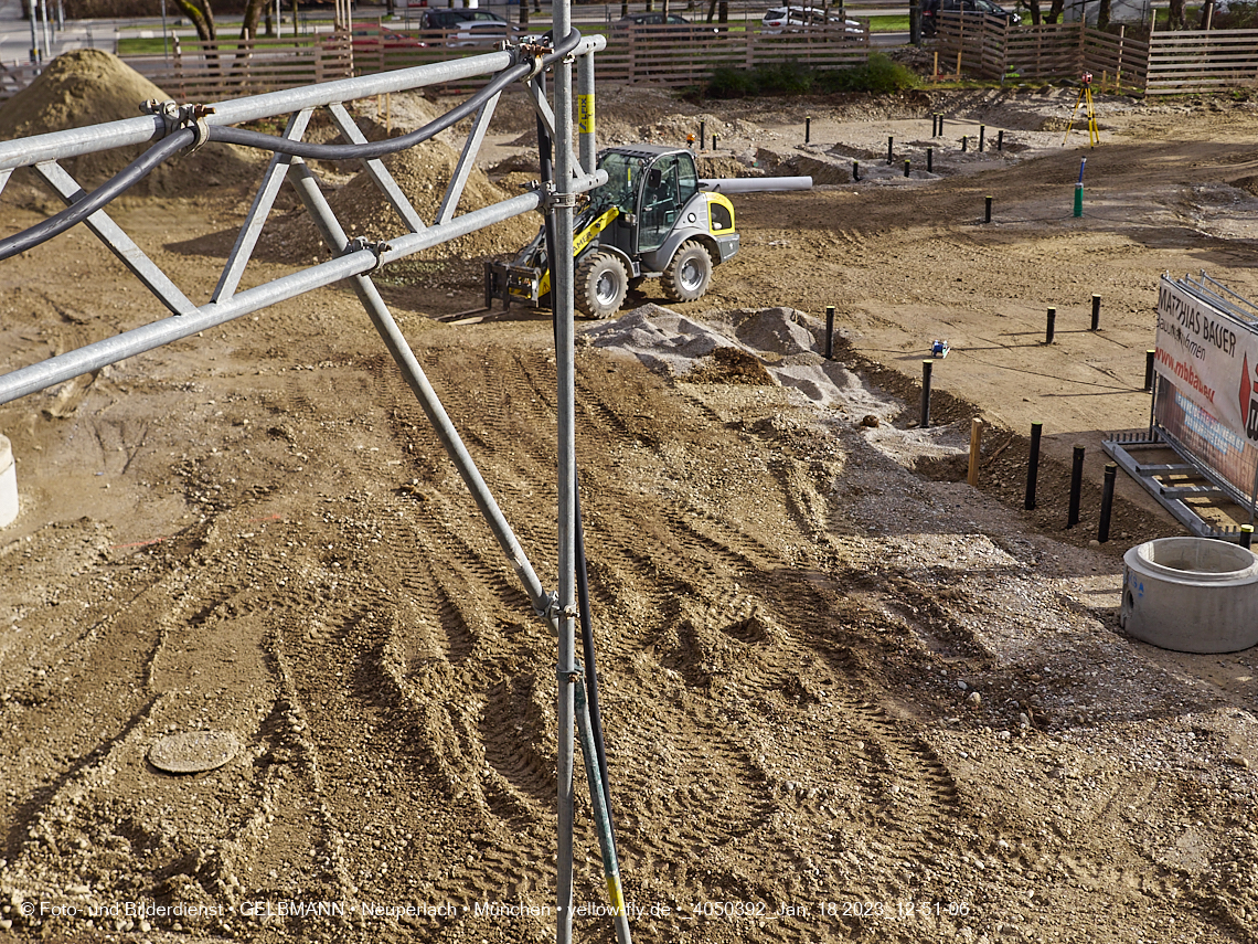 18.01.2023 - Baustelle an der Quiddestraße Haus für Kinder in Neuperlach